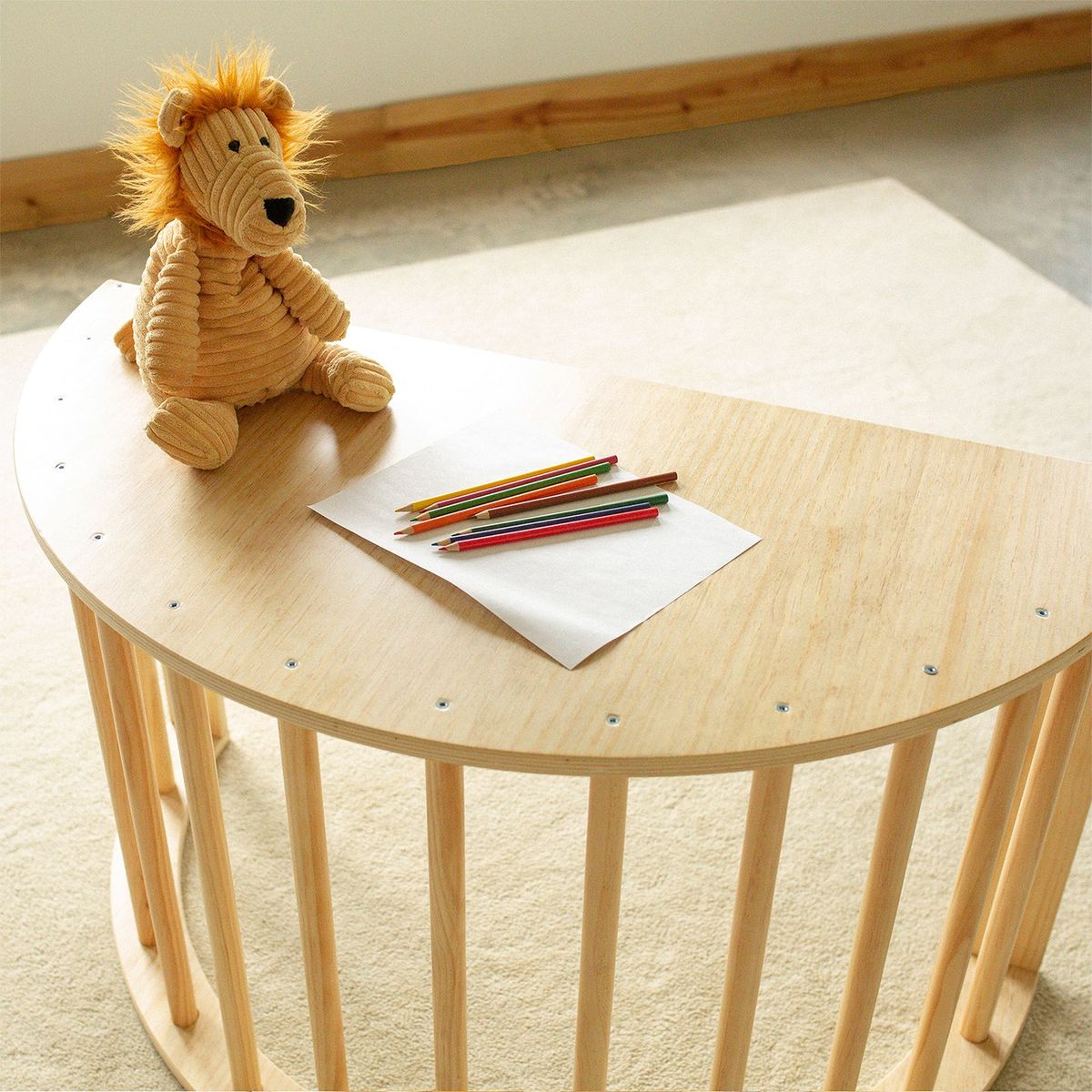 Doğal Kayın Ahşap Çok Amaçlı  Oyun Alanı ve Dekoratif Çalışma Masası,Montessori Masa